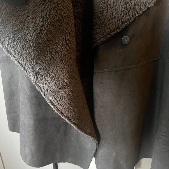 Stella & dot  Black Sherpa Faux Suede Chalet Vest  NWT Womens  Size 1X - Picture 9 of 12